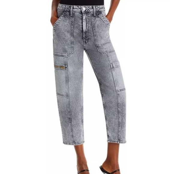 MOTHER Denim - MOTHER SUPERIOR The Private Zip Pocket High Rise Cropped Wide Leg Jeans Size 28